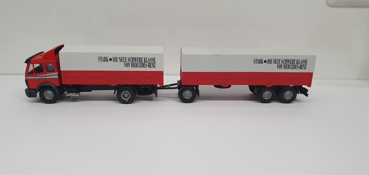 1/43 RARE MERCEDES-BENZ 1735 TRUCK WITH TRAILER 1990 NZG MODELLE