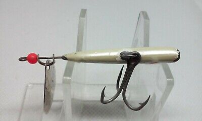 VINTAGE Tom Mann's Little George Black/Pearl 1 1/2 Lipless Tail Spin Jig  Lure