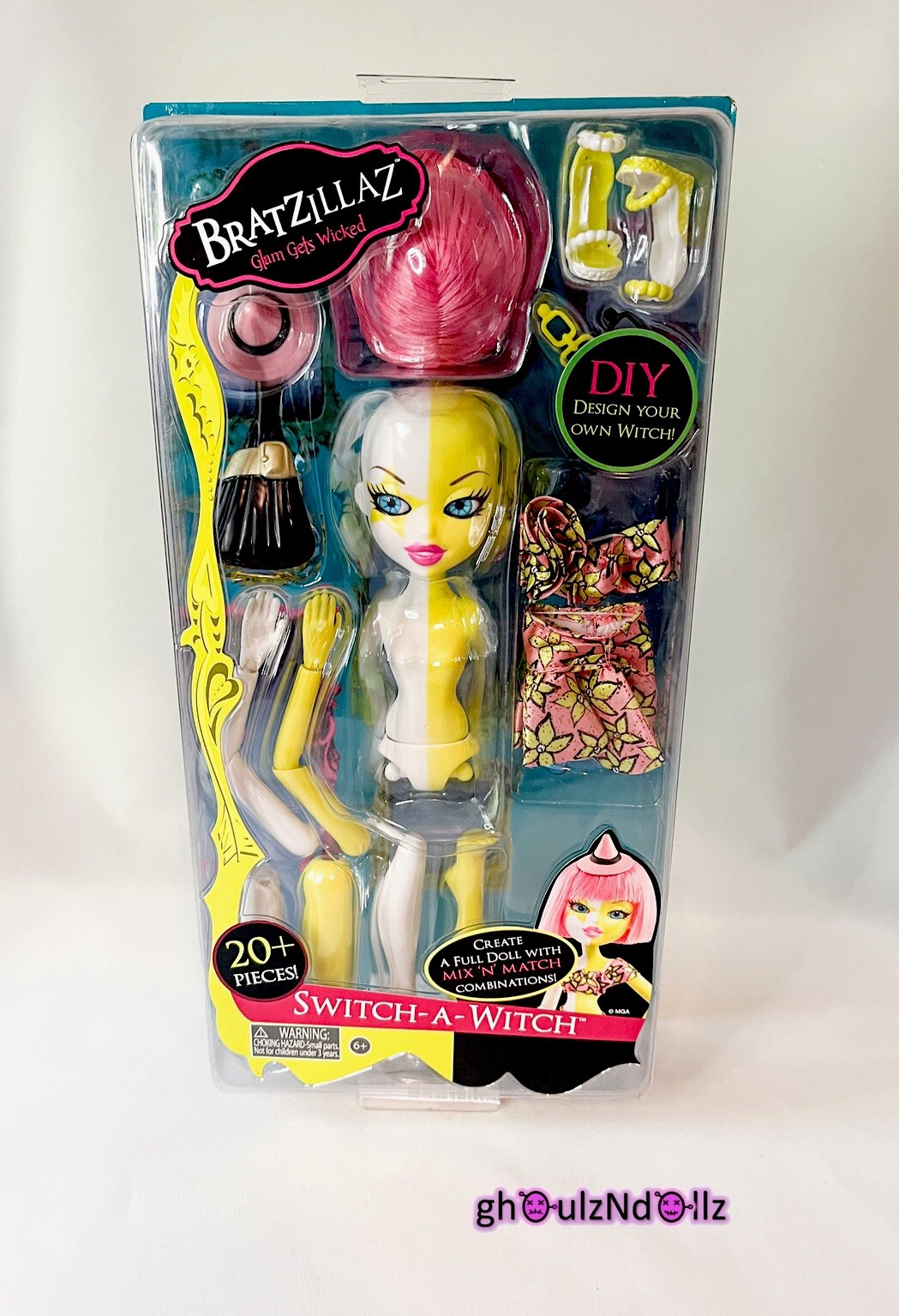 Bratzillaz Switch-A-Witch Doll - Interchangeable Witch Doll With Cape, Hat, Wig, And Fashion