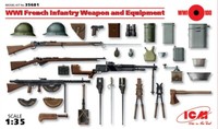 Wwi French Infantry Weapon And Equipment 1:3 5 Kunststoff Modell Kit Icm