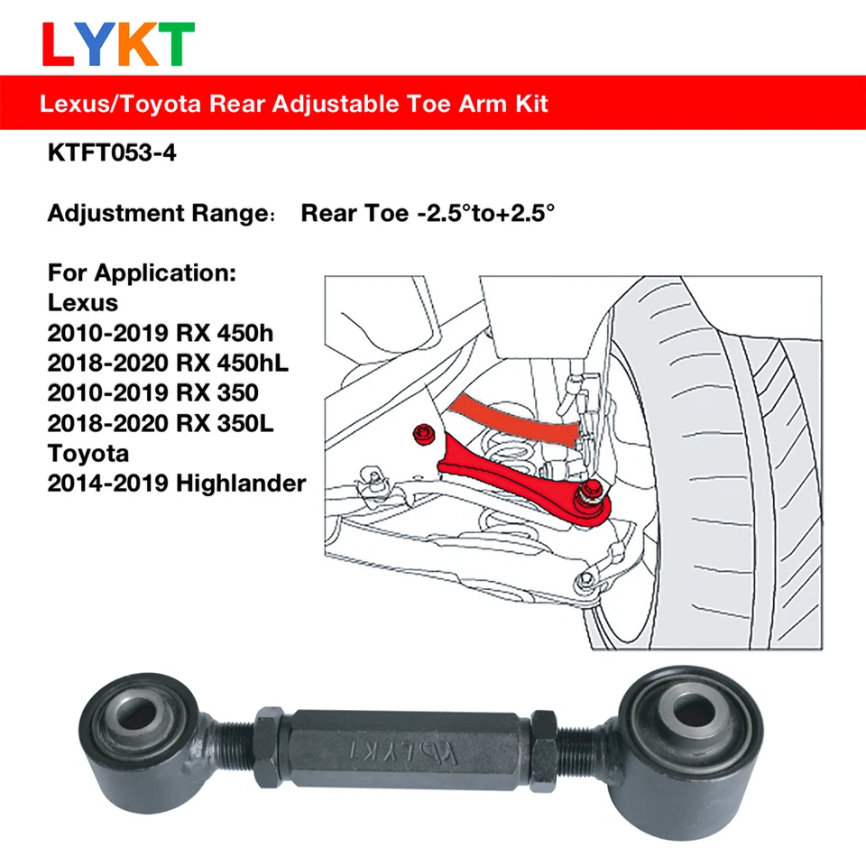 LYKT 2pcs Alignment Rear Toe Arm for Lexus RX450h(hL)、350(L)& Toyota Highlander - Image 2 of 4