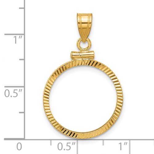 Wideband 14K Yellow or White Gold Coin Bezel Pendant Mounting - 13mm to 39.5mm - Picture 61 of 163