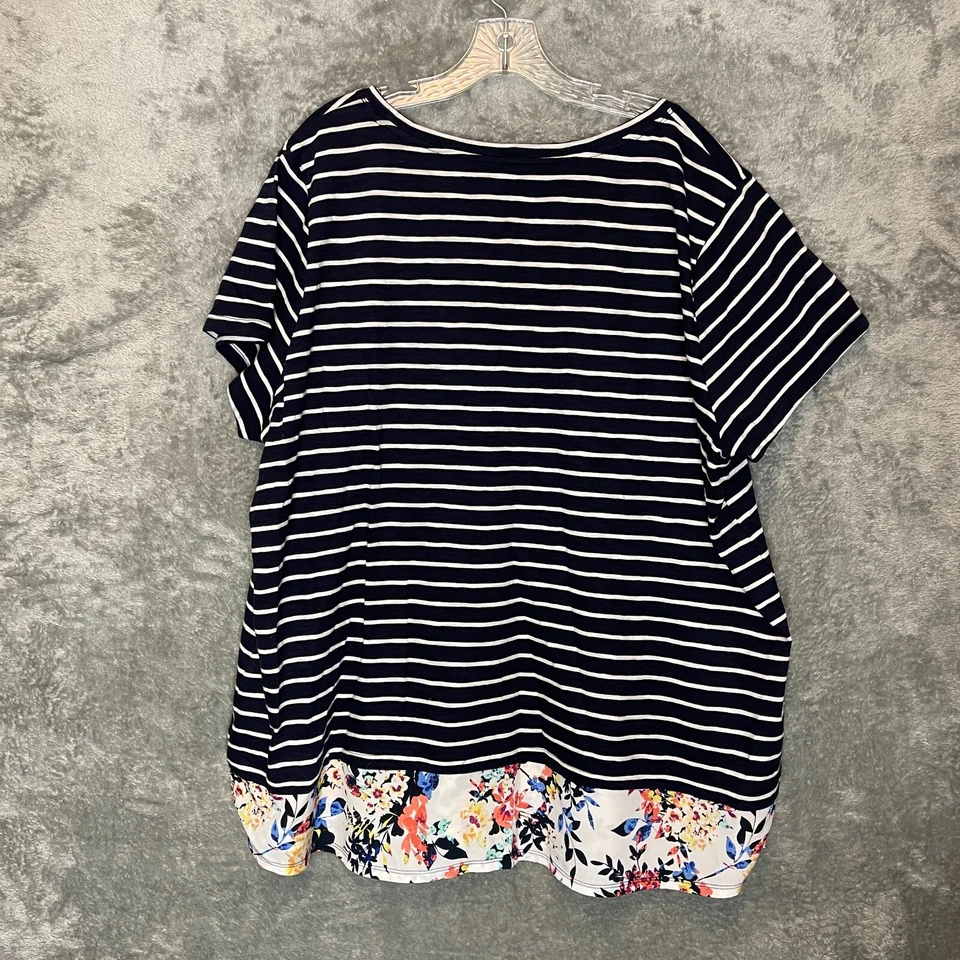 Top St Johns Bay Mujer Náutico Preppy Costero Tropical Rayas Mixto Medios 3X Foto 2 de 4