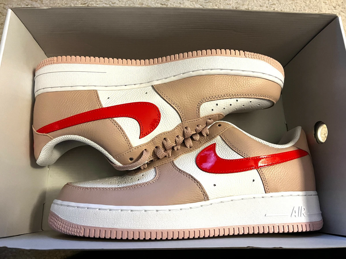 NIKE ID BY YOU CUSTOM AIR FORCE 1 SZ 11 DJ7015-991 DEADSTOCK RED WHITE  BEIGE | eBay