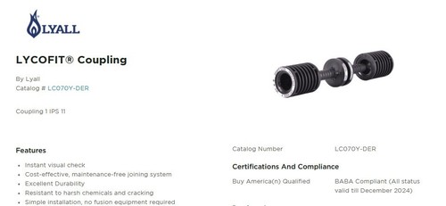 Lyall Lycofit (LC070Y-DER) 1" IPS Coupling - Picture 3 of 3