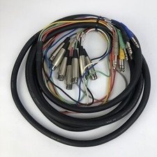 16' 8 x XLR 3 pin Female Jack to 8 x 1/4" 6.35mm Mono Male Plug Microphone Cable