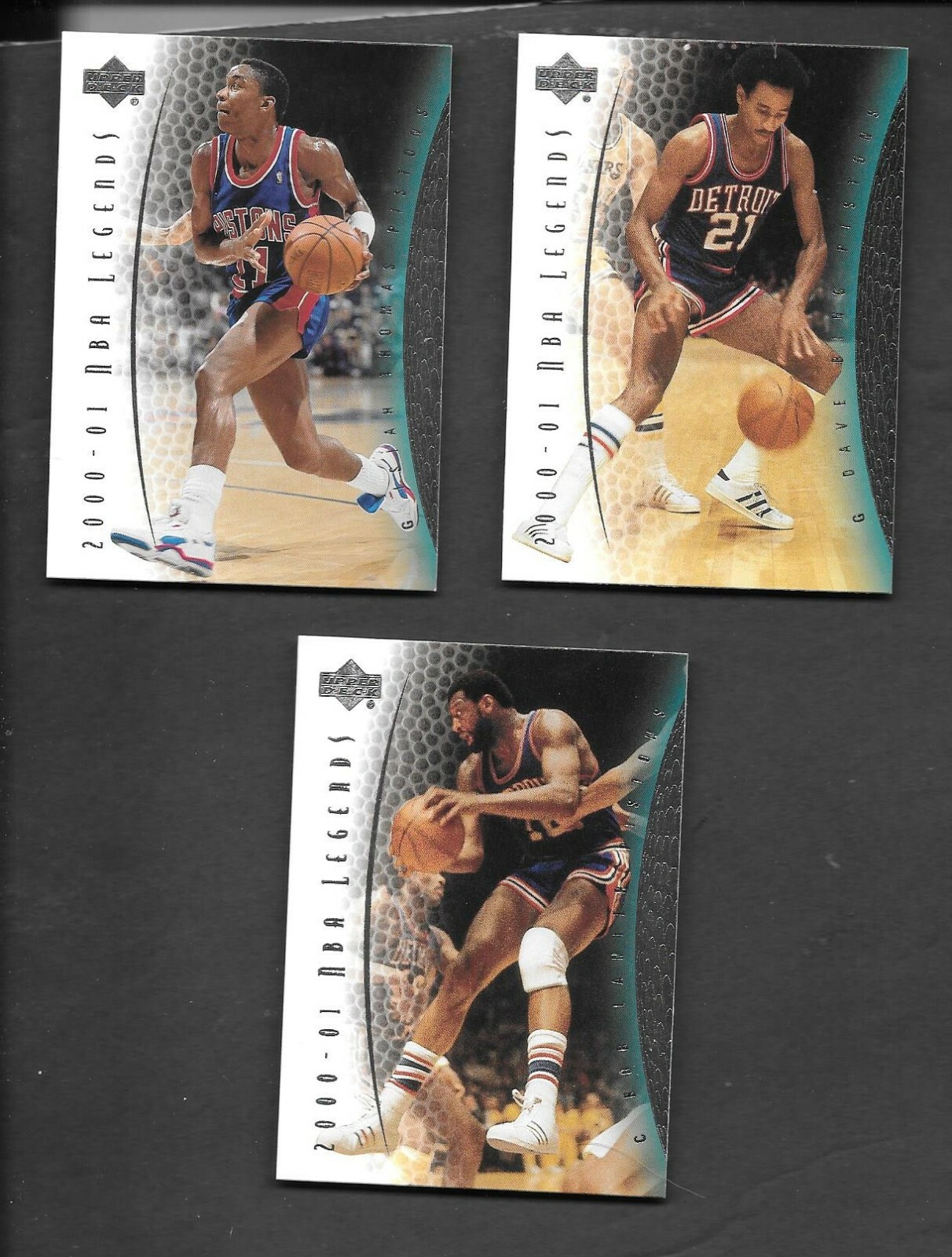 DETROIT PISTONS LEGENDS (3) CARD LOT ISIAH THOMAS, DAVE BING, BOB