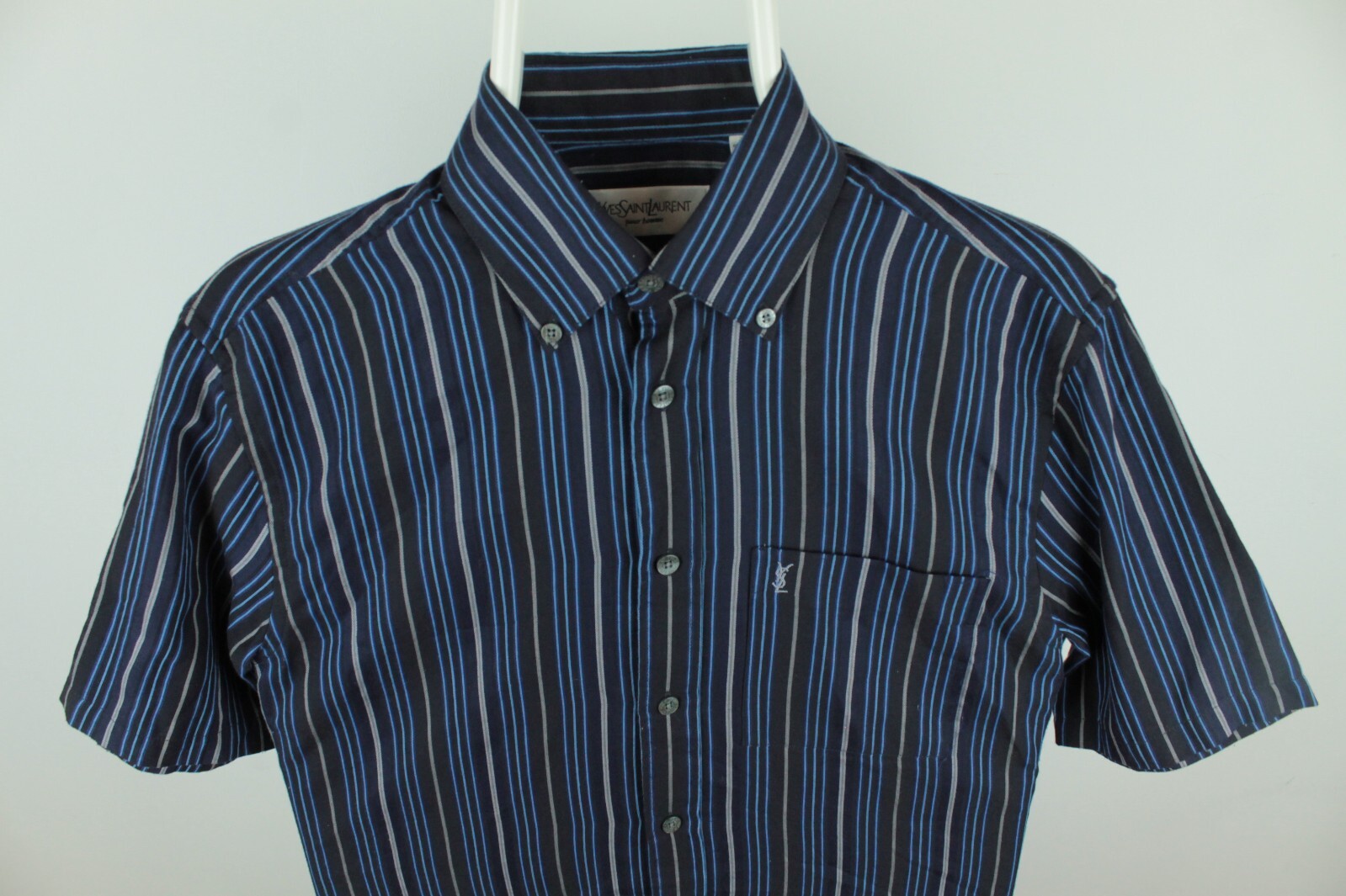 Camicia Yves Saint Laurent manica corta multicolore a righe da uomo taglia: US S EU 44