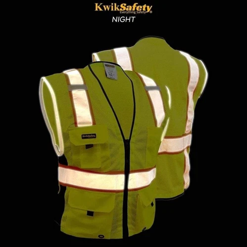 KwikSafety BIG KAHUNA Class 2 Hi Vis ANSI Reflective Safety Vest (Dual Sizing) image 3