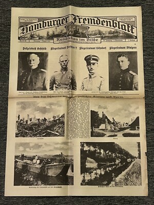  Hamburger Fremdenblatt  for 1 Aug. 1916 - Three Blue Max Recipients Featured