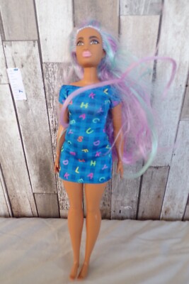 Mattel Barbie Fashionistas Doll #136 Long Rainbow Hair Curvy 12 - Main Image