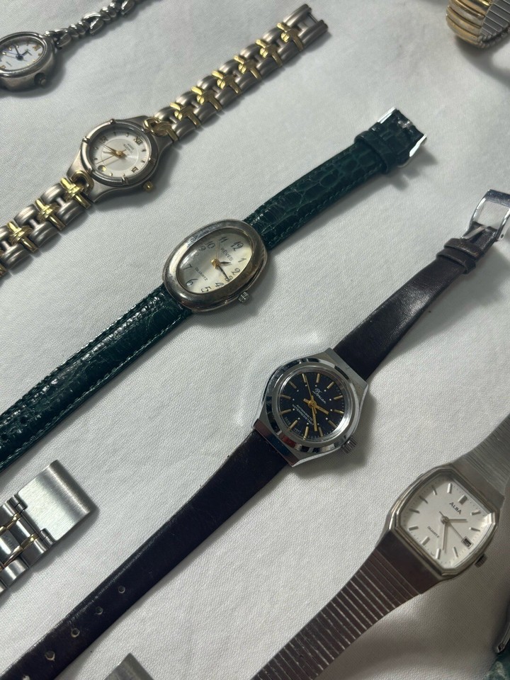 Lot of 37 Junk Watches Casio Alba and Others For Parts or Repair
