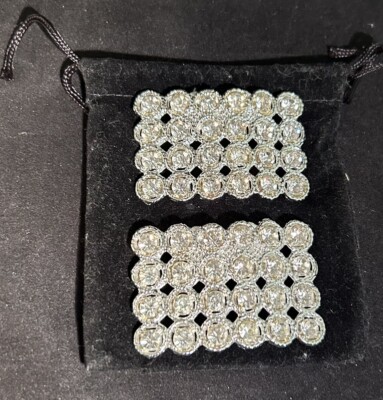 Very vintage silver tone shoe clips 1960s Shoe Clips Antiqued Silver Tone Vintage Filigree Cameo  main image 2