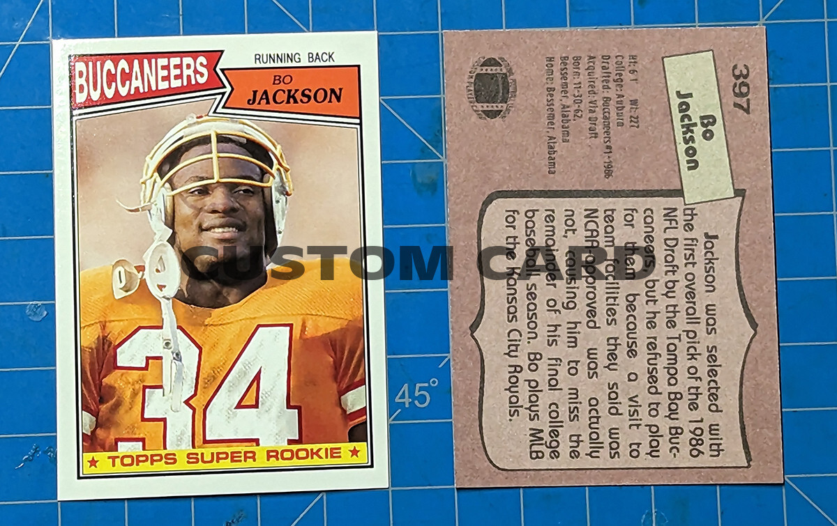 1987 Bo Jackson Buccaneers Custom Football Card eBay