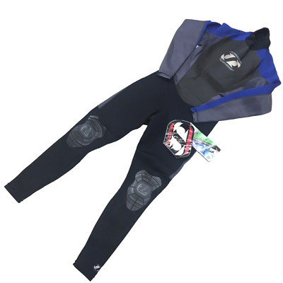 JetPilot Alpha Full Body Wetsuit Mens Medium 3/2mm Surfing Diving Black Blue New