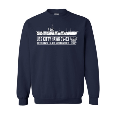 USS Kitty Hawk CV-63 Sweatshirt or Hoodie US Navy Officially Licensed