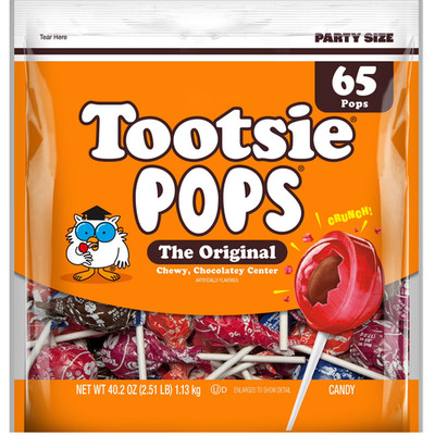 Tootsie Pops, Assorted Peanut Free and Gluten Free Lollipops, 65 Count