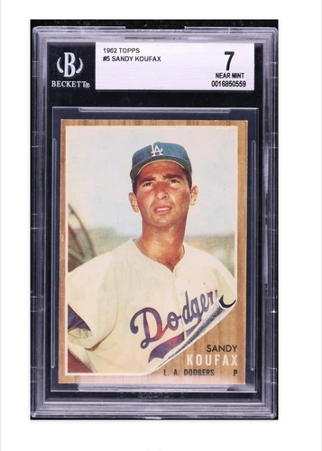 1962 Topps Sandy Koufax #5 Beckett 7 Nr-Mint L.A. Dodgers BVG
