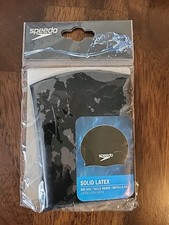 Speedo Solid Latex Swim Cap Black - Adult / One Size - Brand New - NIP