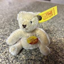 VTG STEIFF Miniature Mohair Teddy Bear 0203/11 Germany 3" Ear Button Tag