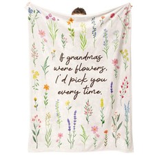 Grandma Gifts Floral Blanket For Grandma Birthday Gift Soft Flannel Throw