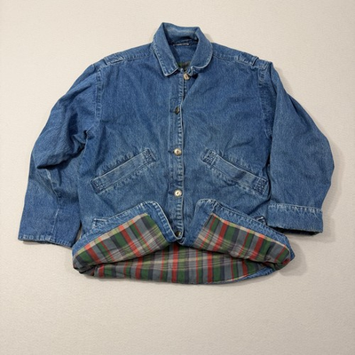 #ad #ad Vintage Denim Chore Coat Extra Large Blue 90s Jean Jacket Barn Field Jacket $45.88