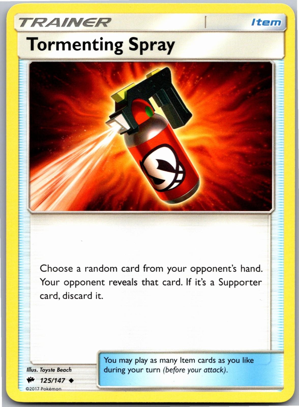 Tormenting Spray 125/147 Uncommon Burning Shadows Pokemon Near Mint