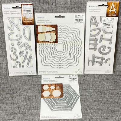 NEW Momenta Cutting Templates Two Alphabet Sets Nested Hexagon Lot Of 4 NIP