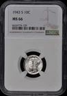 1943-S Mercury Dime 10C NGC MS66