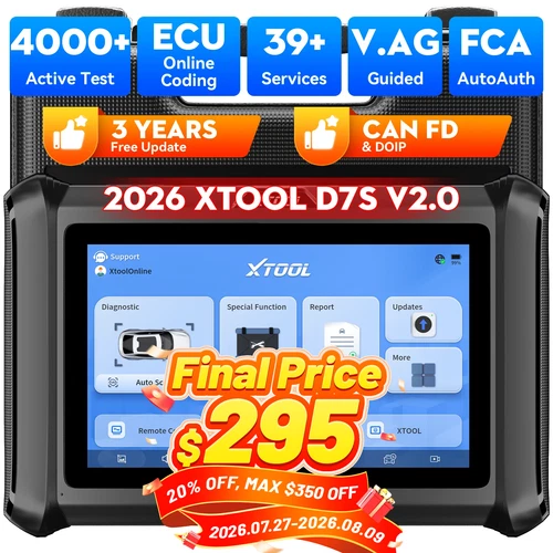 2026 XTOOL D7S V2.0 Bidirectional Car Diagnostic Scanner Tool Key Coding Program