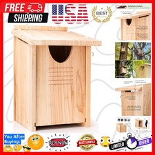 Large Cedar Owl House - and Weatherproof Design - 16" x 12" x 11" - A Nestin...