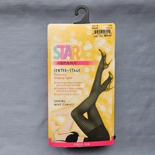 SPANX Star Power Center Stage Ribbed Row Patterned Shaping Tights Black Size A