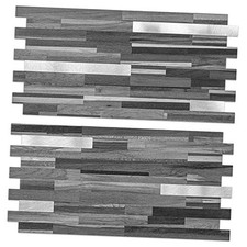 Sheets Peel and Stick Backsplash, Black  20 Black Grey Wood  Metal Silver