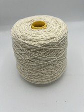100% Wool 500 Gram Cone. White. Chunky Thickness. UK Spun. 2/4 Nm. J C Rennie.