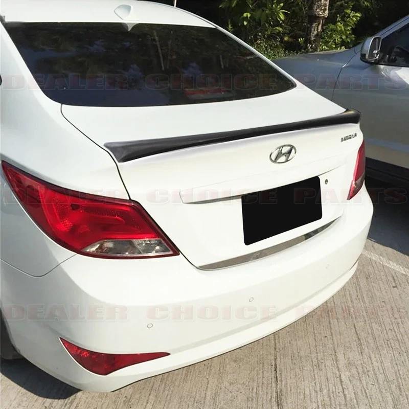 For 2012-2017 Hyundai Accent Sedan GLOSS BLACK Factory Style Lip Spoiler Wing - Image 2 of 4