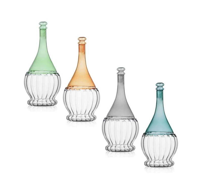 Bottiglia Fiasco Brocca per Acqua Vino Bevande in Vetro Colorato BRANDANI 80 cl