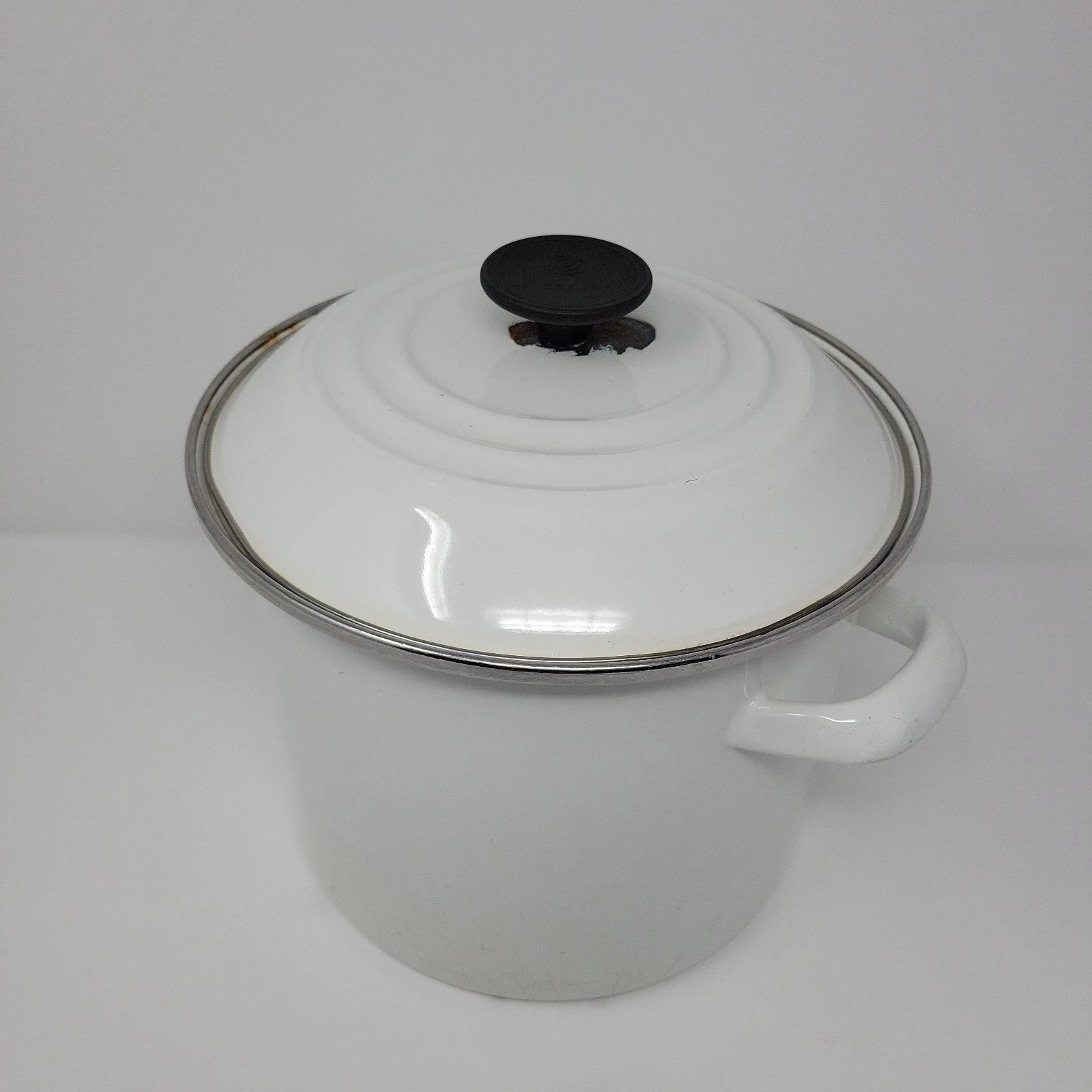 Le Creuset White Cast Iron Dutch Crock Oven Vintage