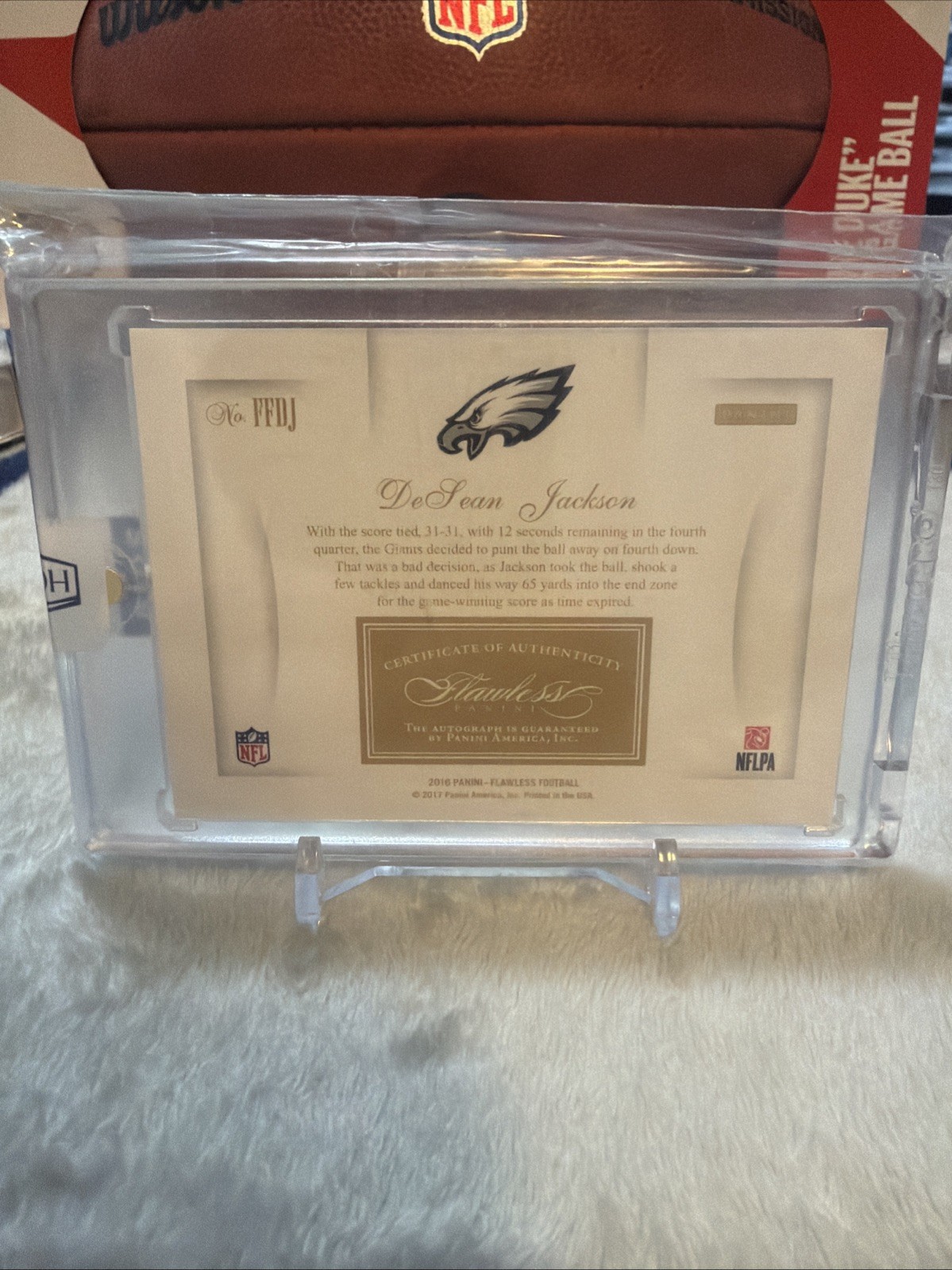 2018 Panini Honors Desean Jackson Auto 1/1 view 5
