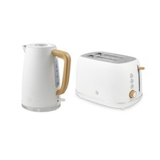 Swan Kitchen Set, 1.7L Kettle and 2-Slice Toaster, White EEJB338