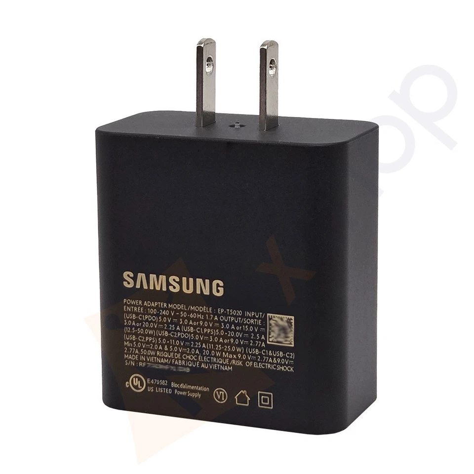 Adaptador de corriente USB-C dúo carga súper rápida original Samsung T5020 50W PD 3.0 Foto 2 de 4