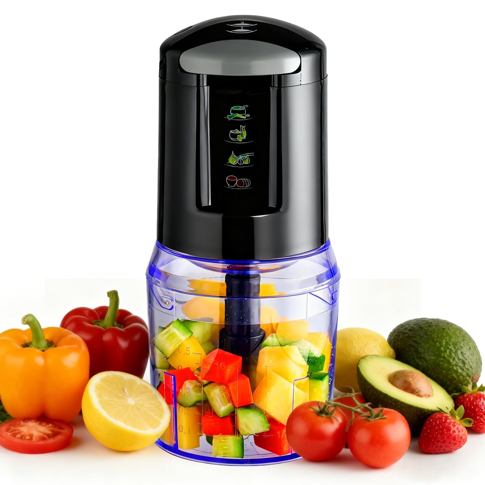 VINATO Robot da Cucina Multifunzione 300W - Tritatutto Elettrico con Frullatore,