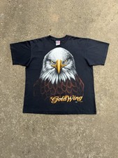 Vintage 1993 Honda Gold Wing Bald Eagle Graphic Tee Black Mens Size XL