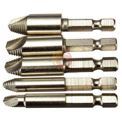 5pcs NEW Drill Tool Set   Shank   Nickel Screw Stud Bolt Easy Extractor #zc