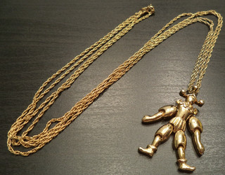 RARE VINTAGE ESTATE SIGNED CROWN TRIFARI 1 3/4" HARLEQUIN 30" NECKLACE! G28424