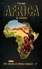 Africa by Clipper 1954 Vintage Pan Am Travel Poster Wall Art Print Retro