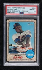 2017 Topps Heritage Real One Red Ink 32/68 Miguel Sano PSA 10 GEM MT Auto d4f