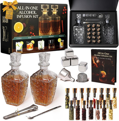 Alcohol Infusion Kit for Whiskey, Tequila, Rum, Gin & Vodka - Including User Man