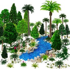 42Pcs Diorama Supplies Kit, Model Trees, Miniature Palm Trees, Architecture Tree