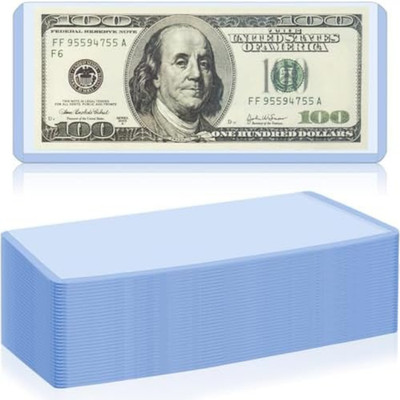 30 Pack Dollar Bill Sleeves - 6.8'' x 2.9'' Clear Currency Sleeves, Hard Plastic W