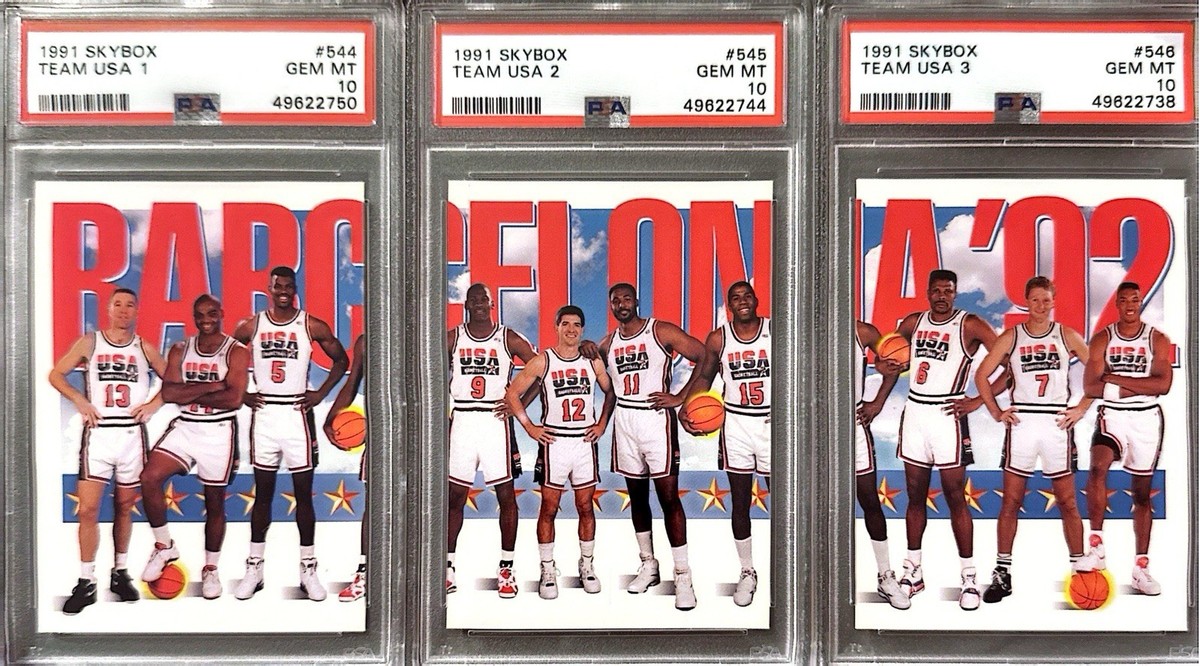 1991 Skybox Team USA Set PSA 10 #544 #545 #546 Jordan